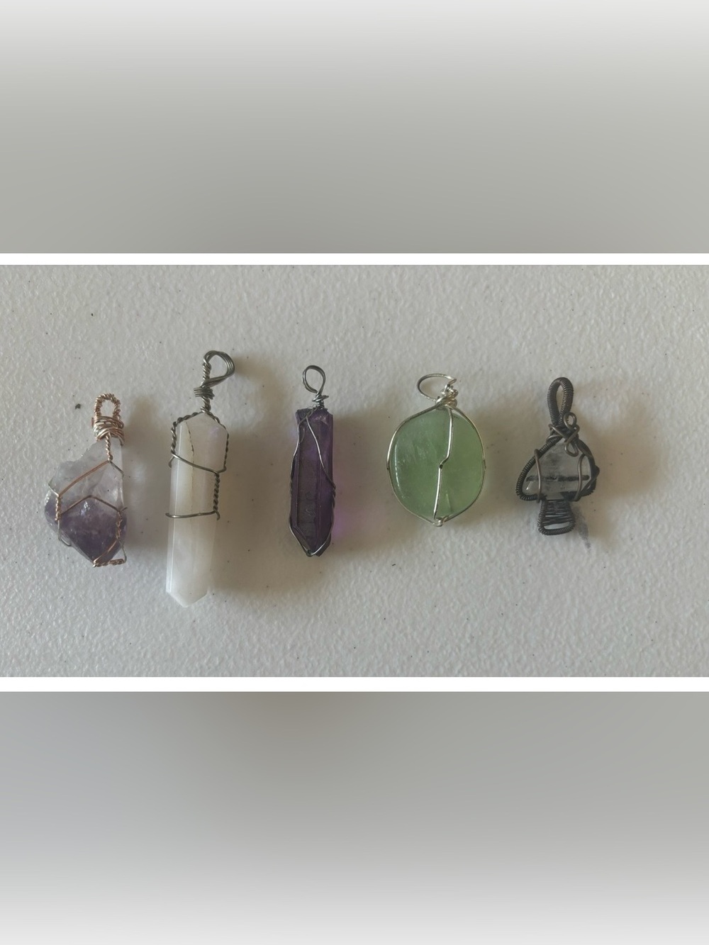 Handcrafted Wire-Wrapped Crystal Stone Pendants